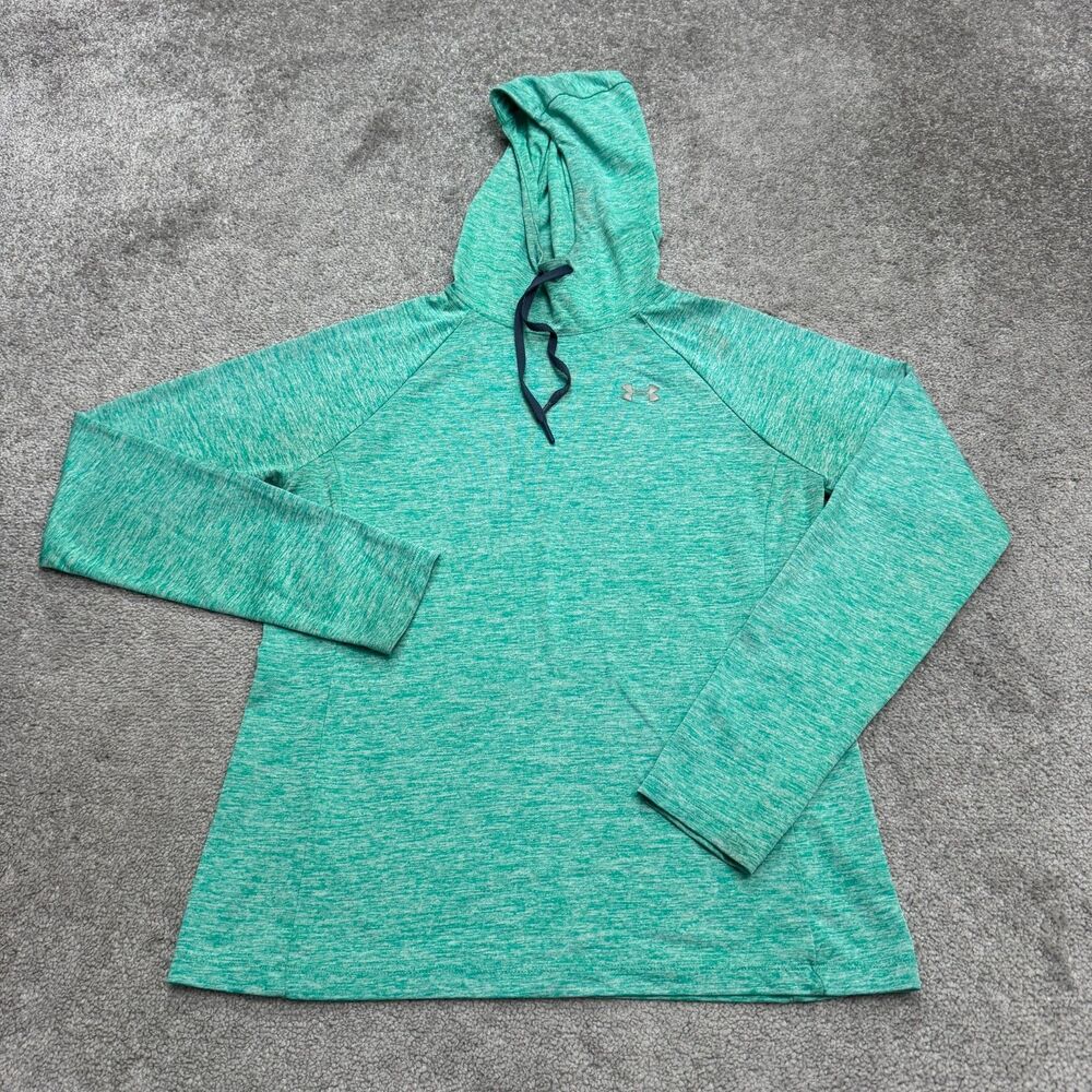 Under Armour HeatGear Loose Fit Hoodie Pullover Sweatshirt Womens Medium Green
